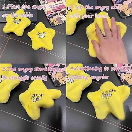 Angry Starfish Toy, Dancing Angry Starfish Prank Toy, Kicking Starfish Plush Pendant, Fun Toy for Backpack Pendant & Keychain, Interactive Popular For Boy Girl Gift, Halloween