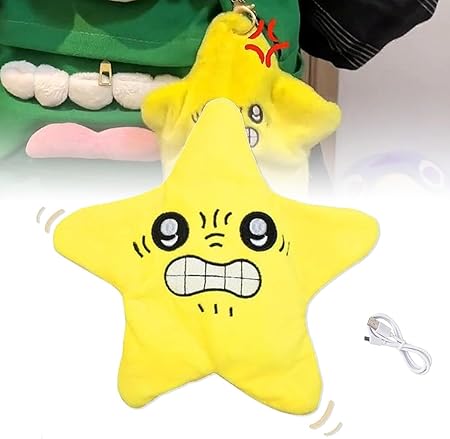 Angry Starfish Toy, Dancing Angry Starfish Prank Toy, Kicking Starfish Plush Pendant, Fun Toy for Backpack Pendant & Keychain, Interactive Popular For Boy Girl Gift, Halloween