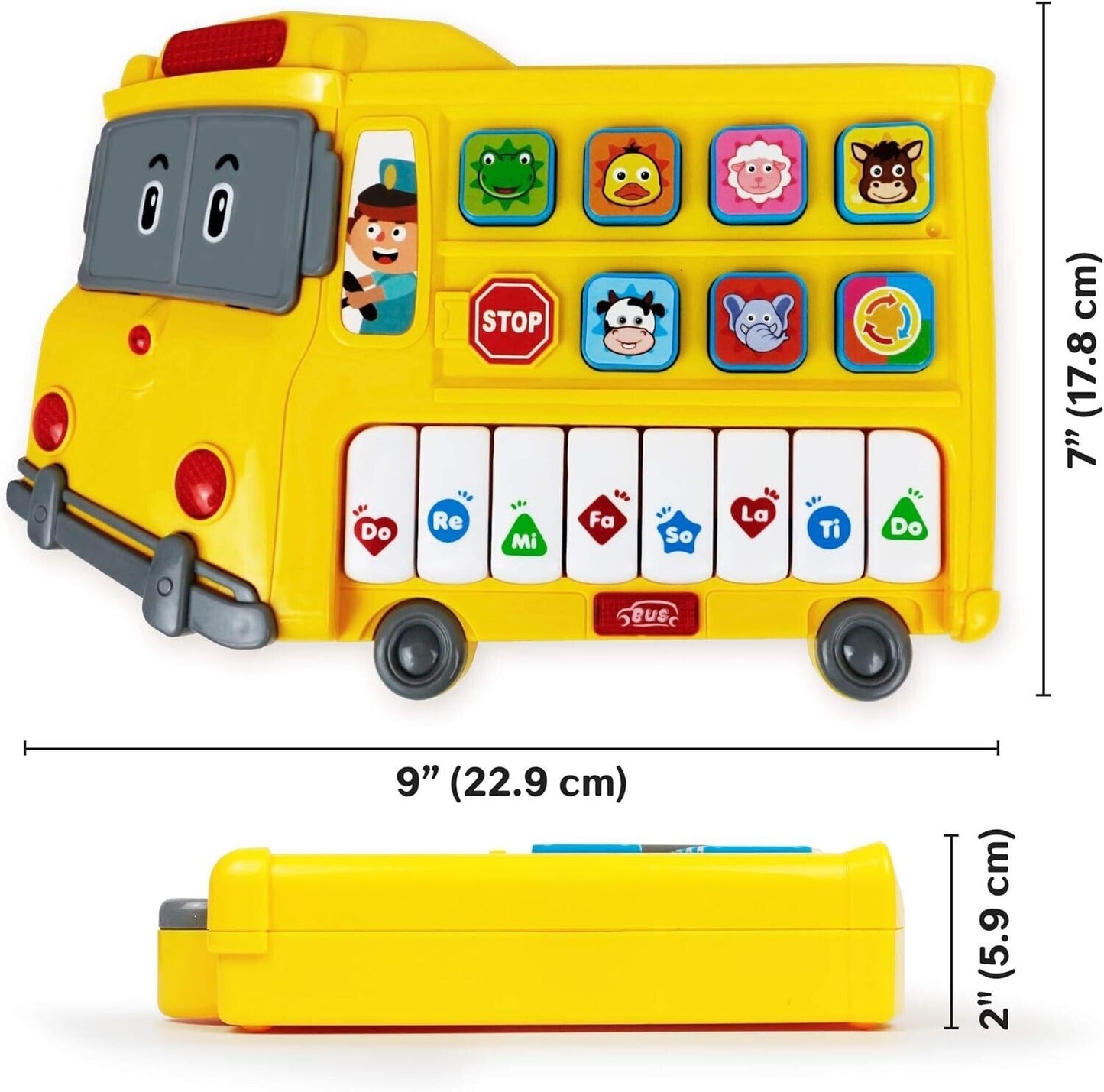 Musical Piano Learning School Bus Toy Lights & Music Toddlers Sensory Toys Gift