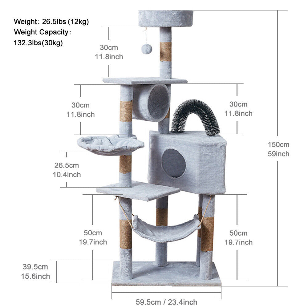 Cat Scratching Post Large Cat Tree Tower Kitten Condo Activity Centre Climbing